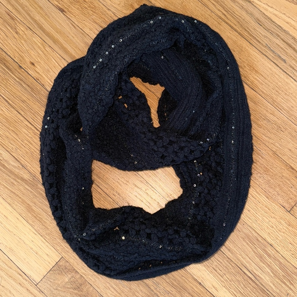Black Sequin Infinity Scarf - NWOT